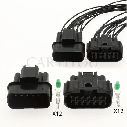 6181-6784 12 pin male car waterproof auto connector LED fog light wire socket for Honda