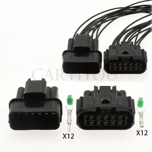 6181-6784 12 pin male car waterproof auto connector LED fog light wire socket for Honda