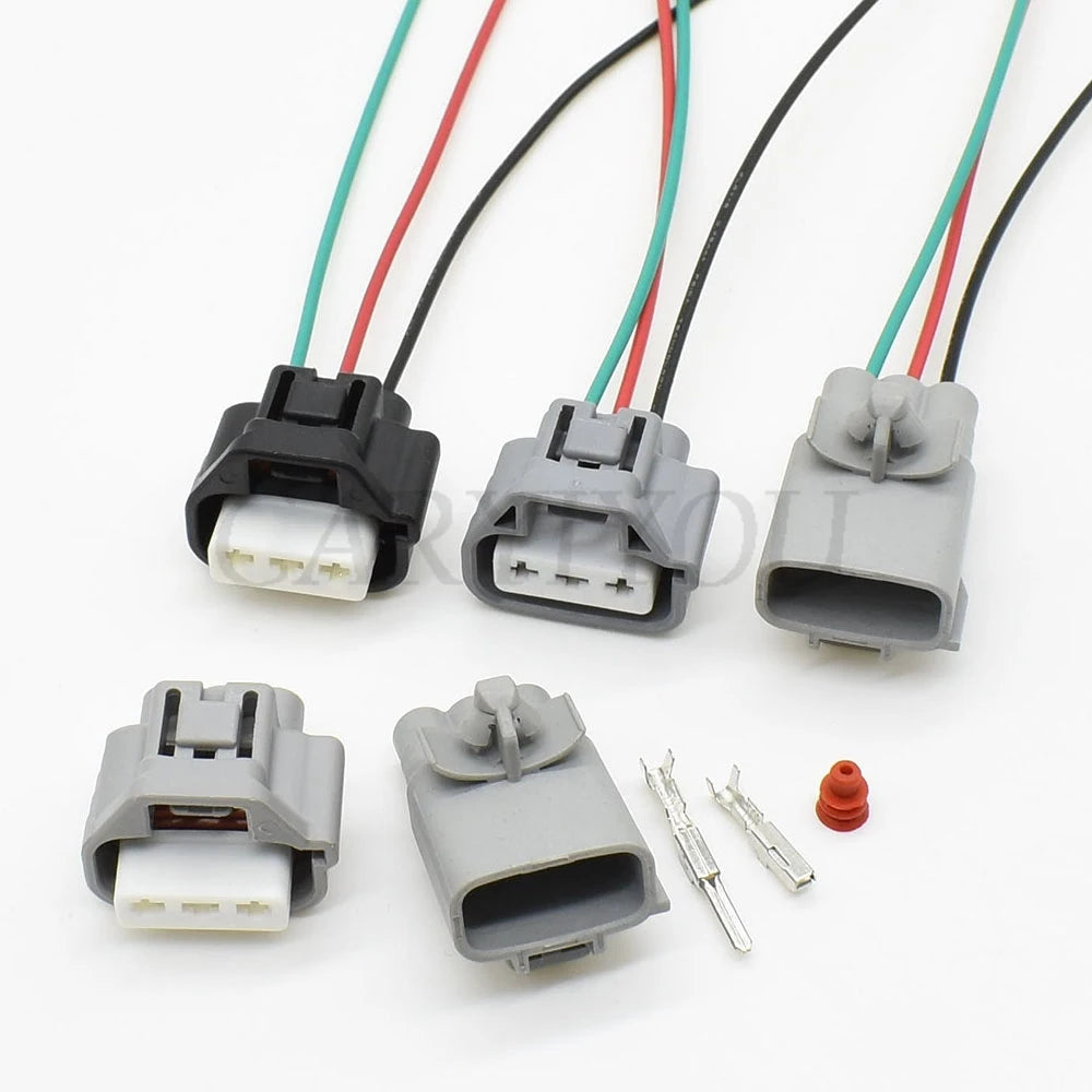 Plastic housing structure of 6189-0193 90980-10981 3 pin automotive waterproof wiper water jet plug connector for Toyota Reiz GRX13 Camry V5 Lexus IS