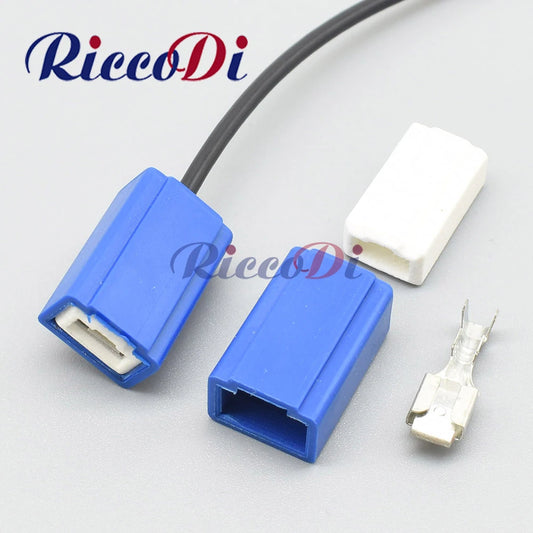 6.3mm AC heavy current automotive ceramic H1 lamp socket wiring harness connector for reliable electrical connection