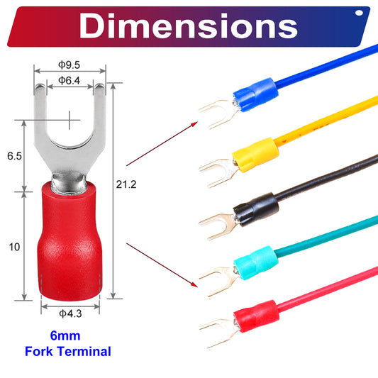SV1.25-6.0mm both sided Spade Terminal Insulated Cable 18AWG