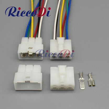 6 pin automotive electrical wiring connector 6120-2063 with durable plastic housing