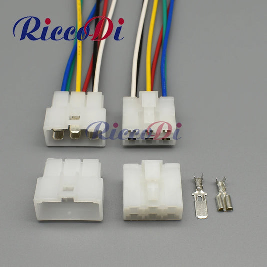 6 pin automotive electrical wiring connector 6120-2063 with durable plastic housing