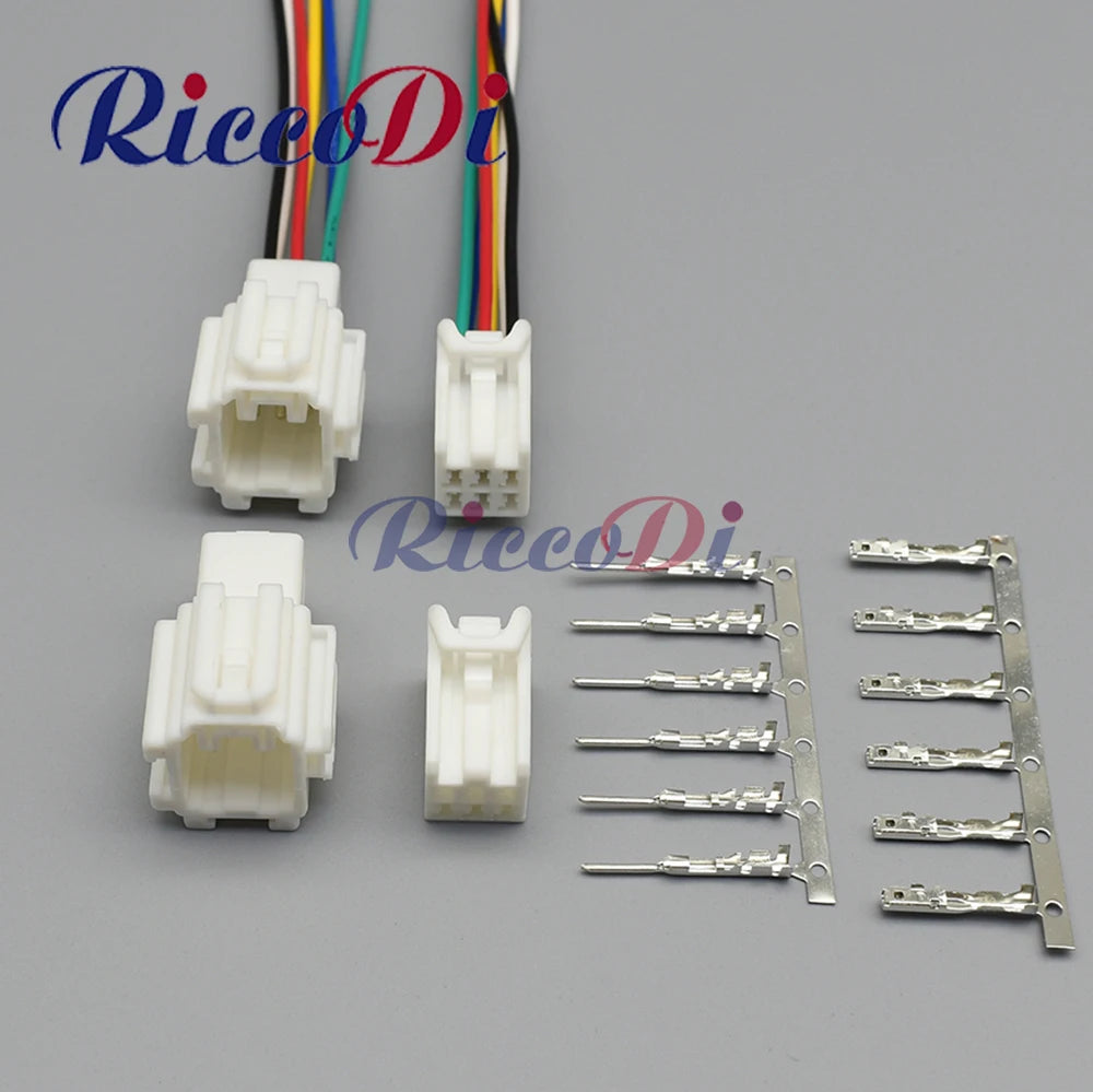 6 Pin female car wiring harness connector for Civic and CRV, fuse box plug 7187-8846 7186-8846, durable automotive use