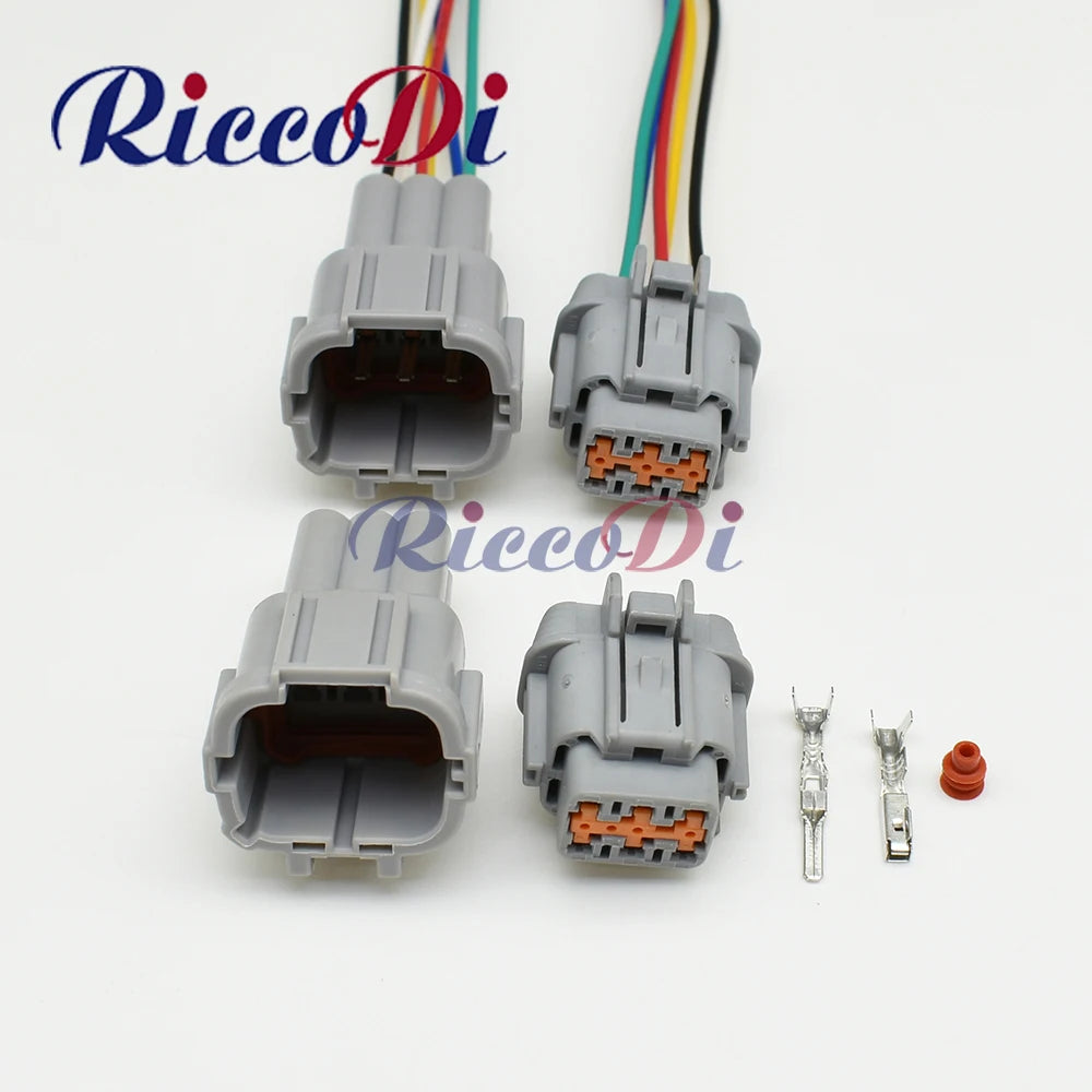 Waterproof 6 Pin Sumitomo headlight connector, reliable automotive male and female plug for Teana 6188-0560 6189-1175
