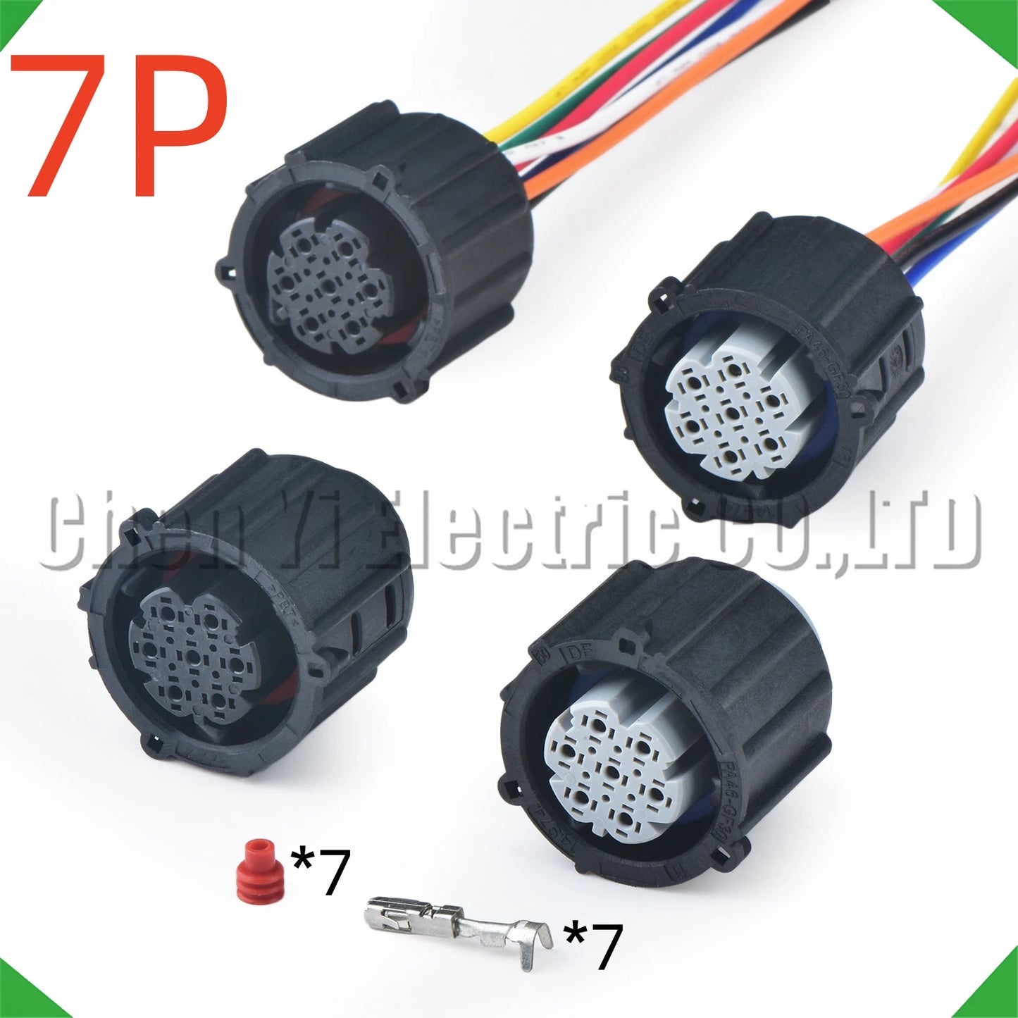 7 pin automotive headlight connector wire harness plug for vehicle lighting system
