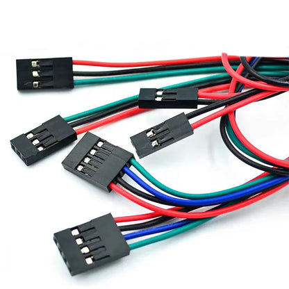 70cm female-female DuPont jumper wires with 2/3/4 pin connectors, suitable for 3D printers, Arduino, Raspberry Pi, and DIY electronics