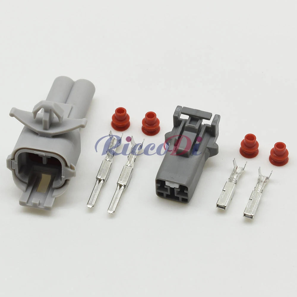 Close-up of 7283-8227-40 connector terminals showing secure connection for automotive wiring