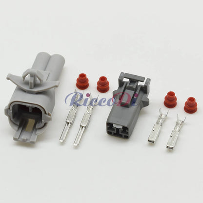 Close-up of 7283-8227-40 connector terminals showing secure connection for automotive wiring