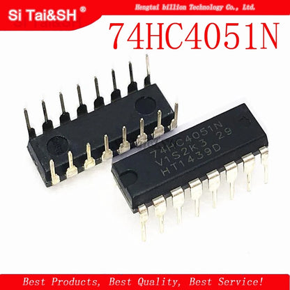 74HC4051N DIP-16 analog multiplexer and demultiplexer IC for electronic circuits and DIY projects