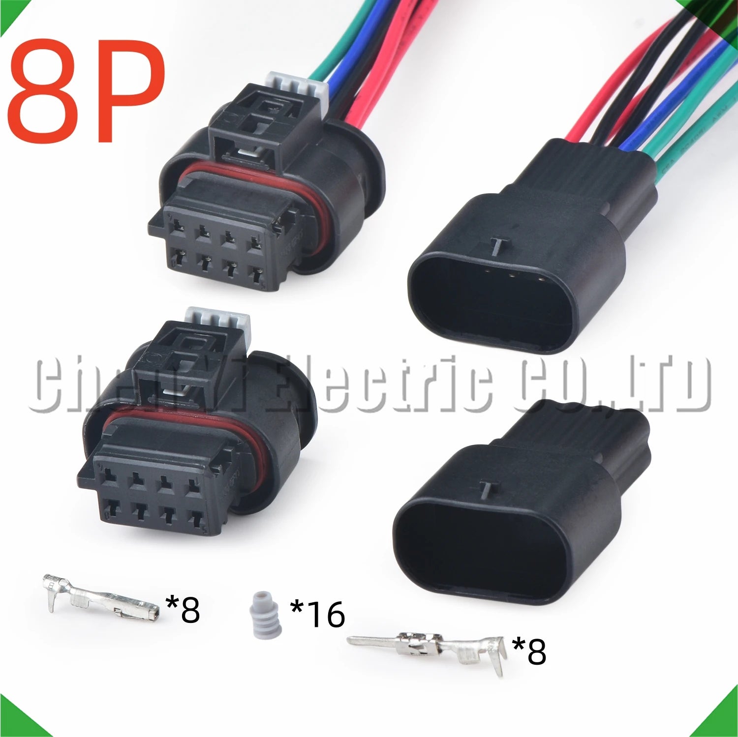 8 pin automotive connector for rear brake and taillight wire harness