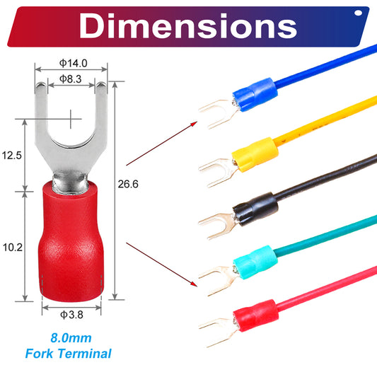 SV1.25-8.0mm both sided Spade Terminal Insulated Cable 18AWG