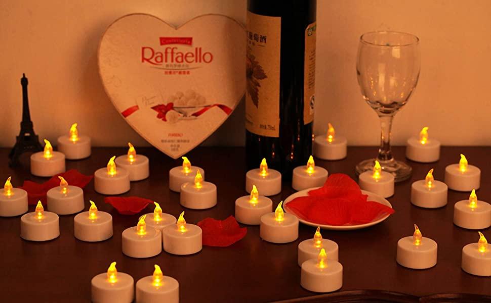 12 Pack Warm Yellow Flameless LED Tea Light Candles 200+ Hours Battery