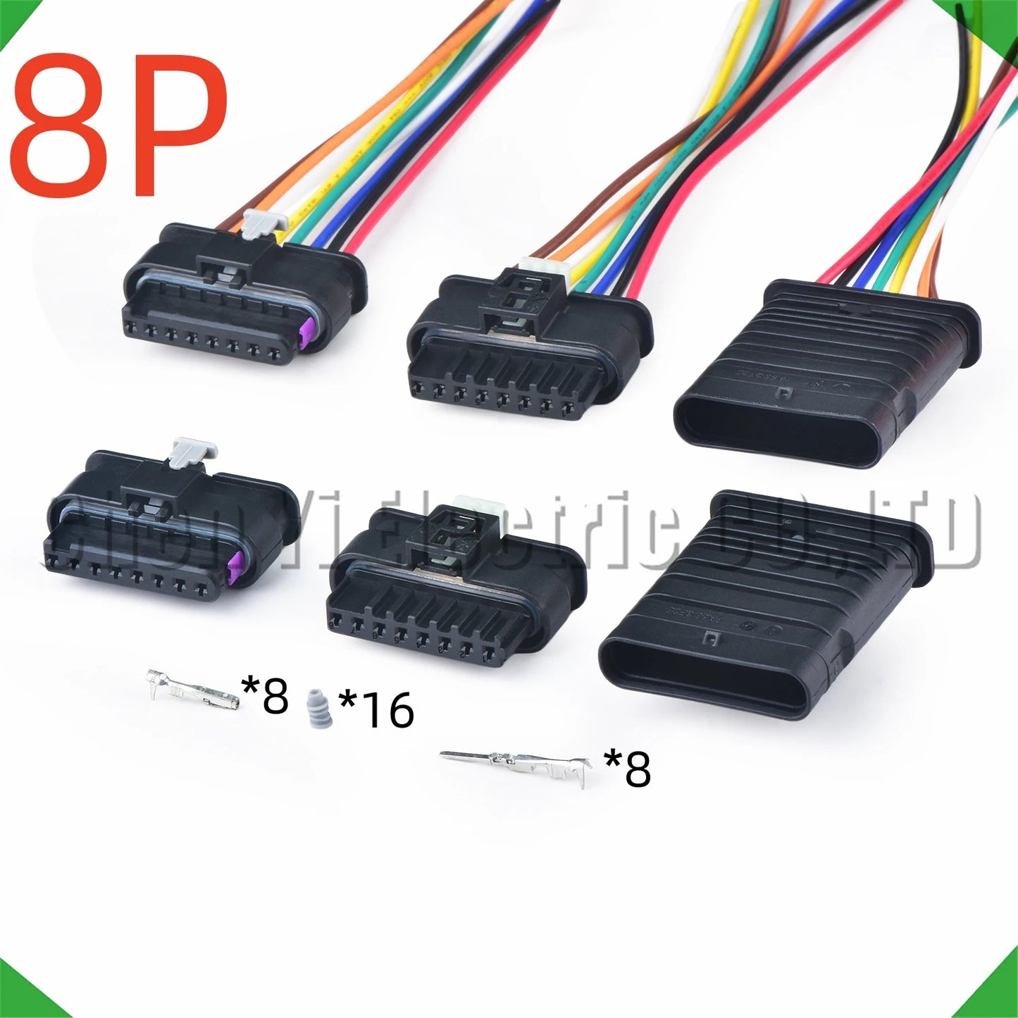 8 Pin automotive connectors for front bumper radar, wire harness plug 1-1719393-1 872-862-521 872-555-521 compatible with Benz and BMW
