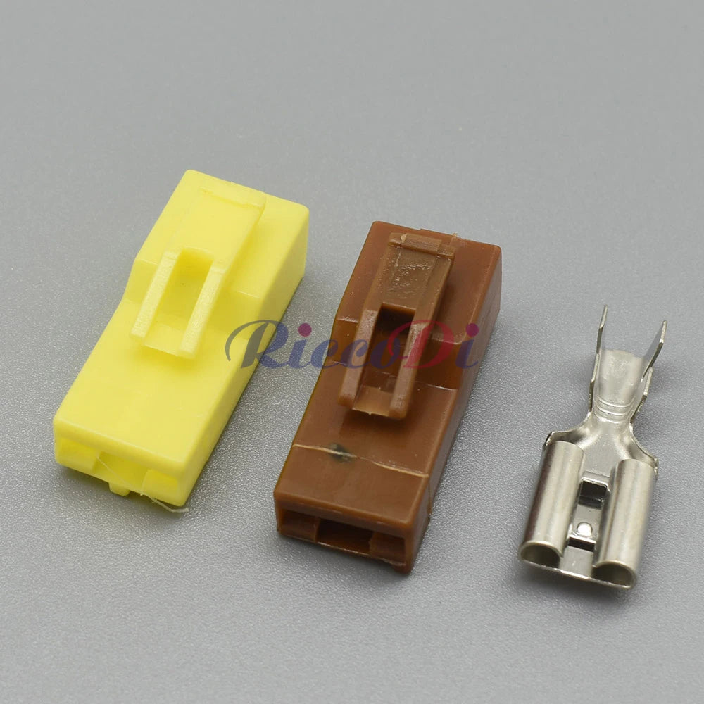 Close-up of terminals on 9.5mm automotive female housing connector DJ7015-9.5-21 for stable and reliable electrical connections