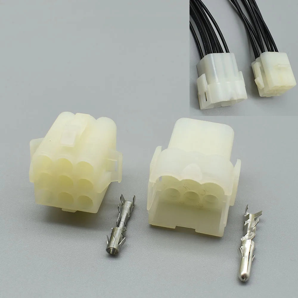 9 pin cable wire harness connector housing plug with terminals and wires 03-09-2092 03-09-1092