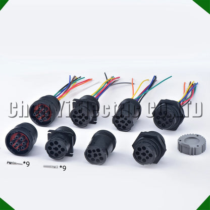 9 pin automotive waterproof diagnostic connector for J1939 truck wiring
