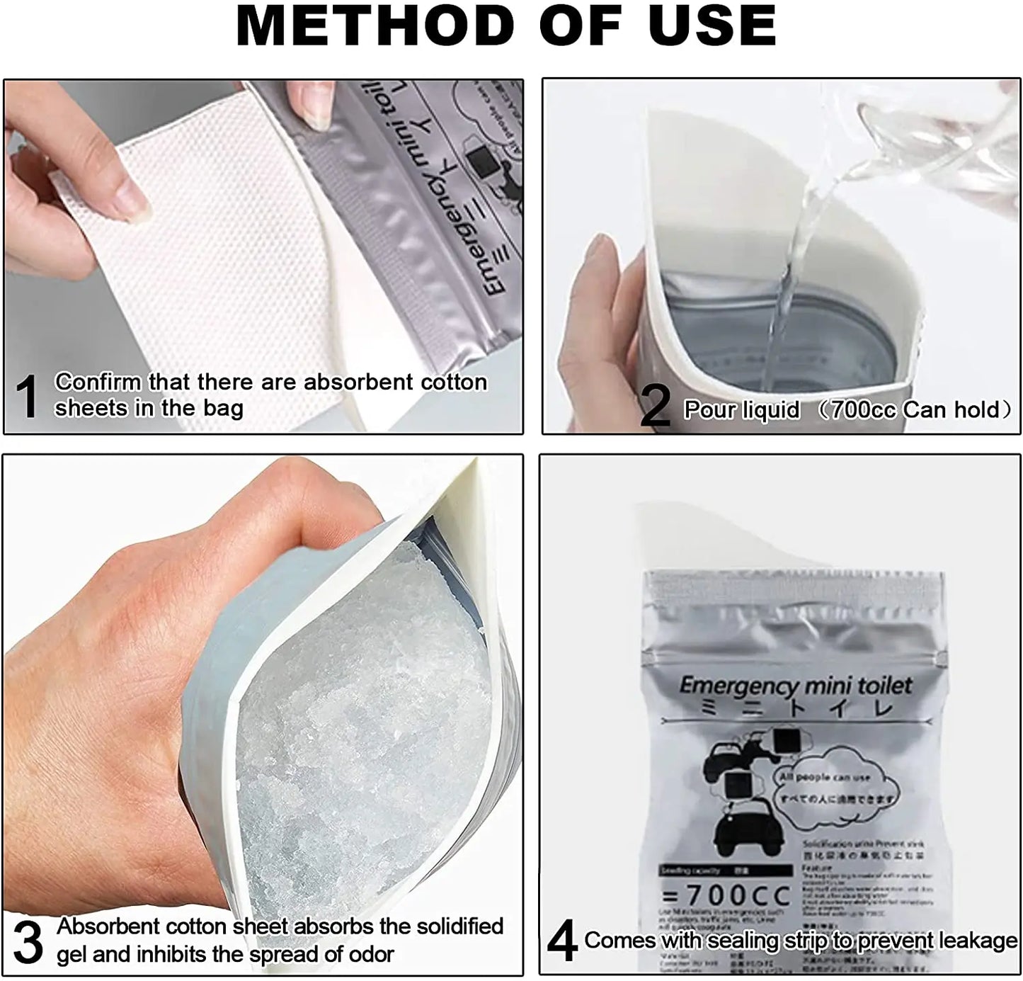 12/20 Pack Outdoor Emergency Portable Urine Bag Vomit Bag, Unisex Pee Bag Travel Mini Mobile Toilet for Women Men Baby 4/8 Pack