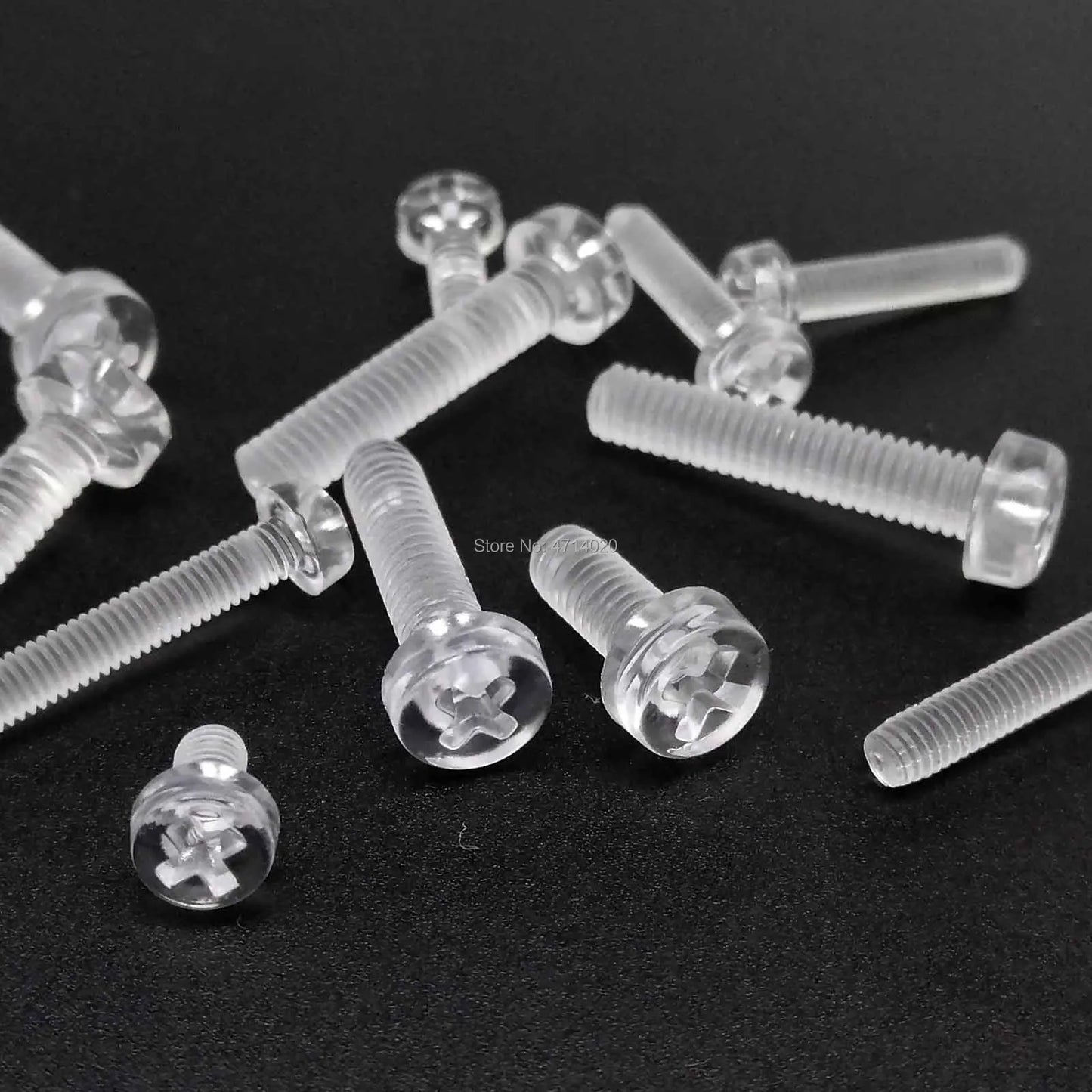 Acrylic_transparent_plastic_Phillips_round_head_pan_cross_head_screw_4_25mm