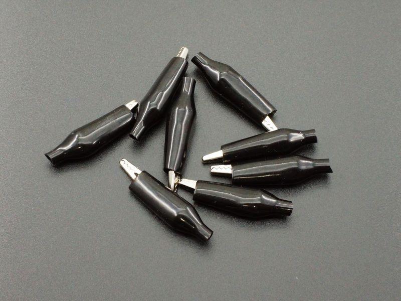 Alligator Clip, 35mm, Black (8-Pack)