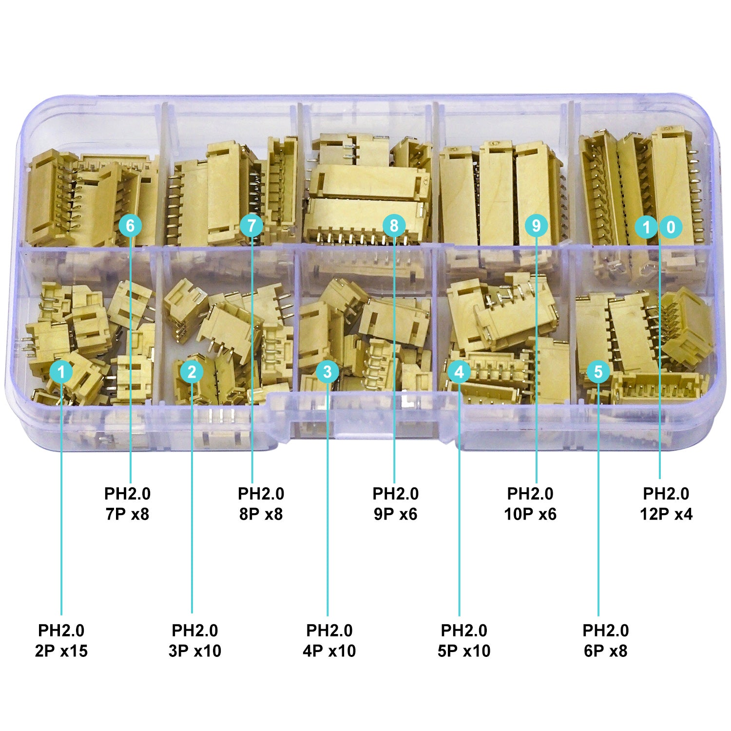 Assorted_JST_PH2.0_Surface_Mount_Header_Connectors