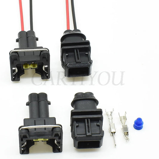 2 pin automotive fuel injector connector male and female engine wiring plug with terminals