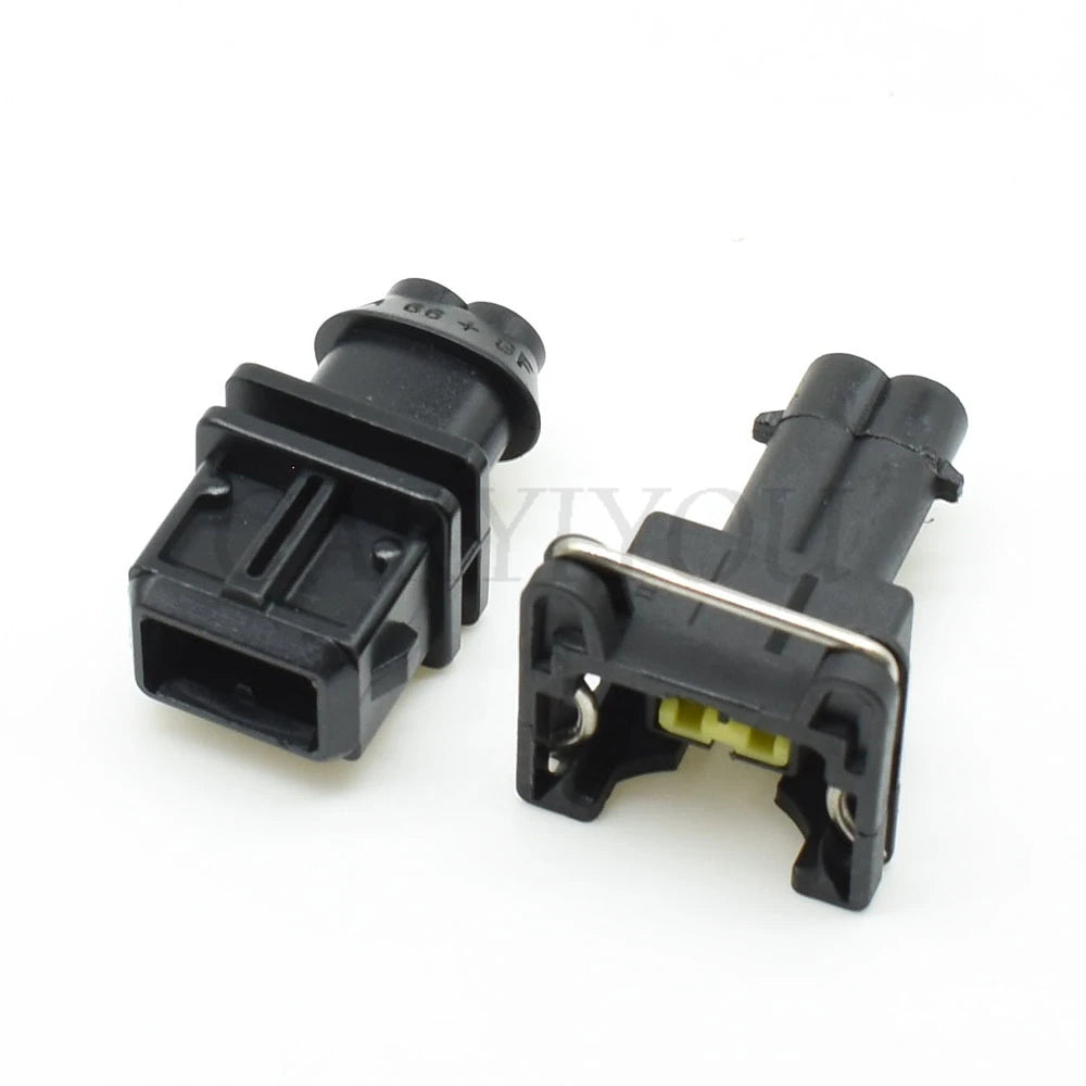 2 pin automotive electrical plug for fuel injector and engine sensor applications