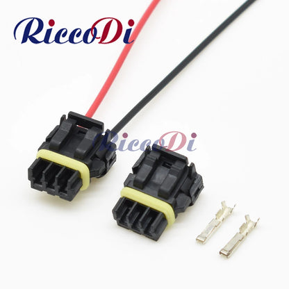 2 pin automotive plastic housing wiring waterproof connector for car mirror turn signal