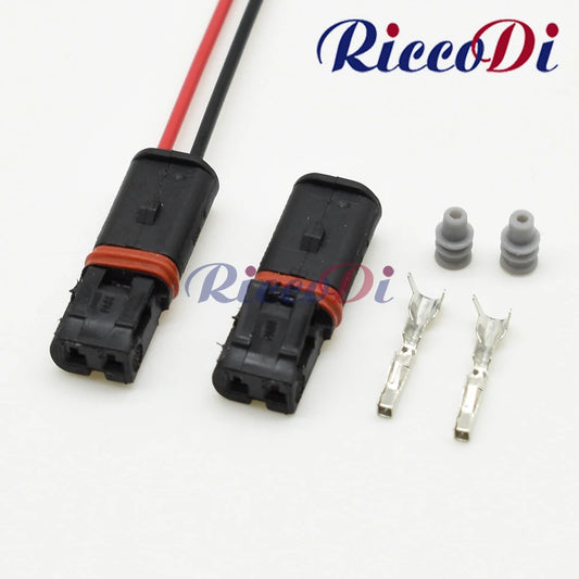 2 pin automotive connector plug for turn signal and door handle wiring harness applications