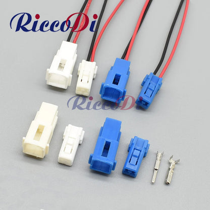 2 pin white blue automotive audio tweeter connector plug for instrument panel