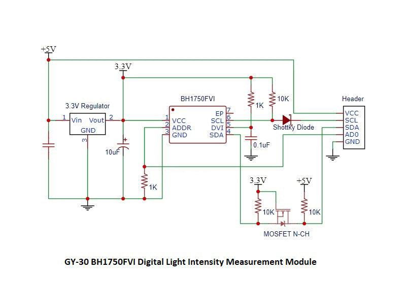 GY-30 BH1750FVI Digital Ambient Light Intensity Sensor Module