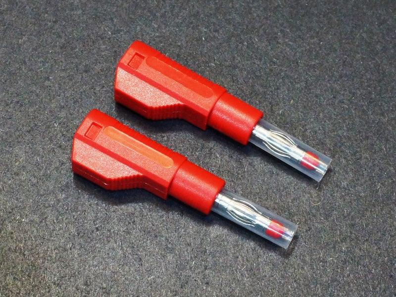 Banana Plug, Stackable, Insulated, Red (2-Pack)