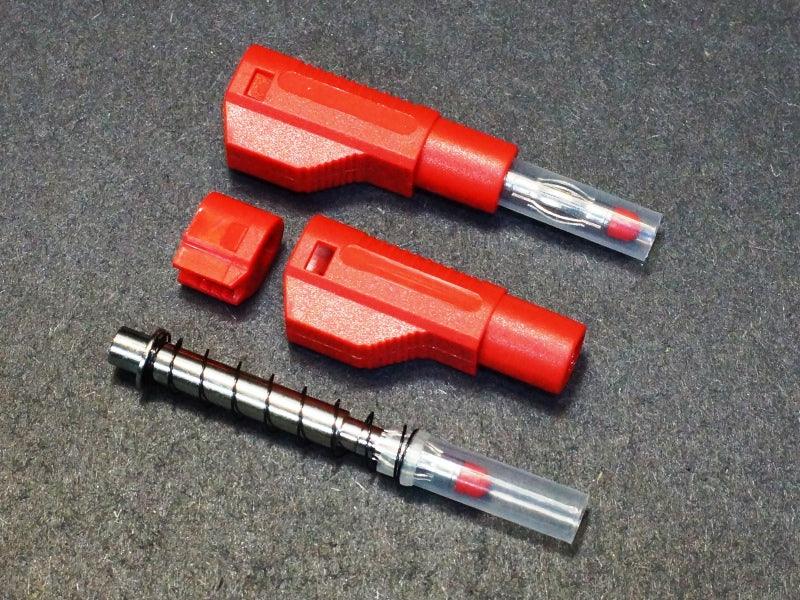 Banana Plug, Stackable, Insulated, Red (2-Pack)