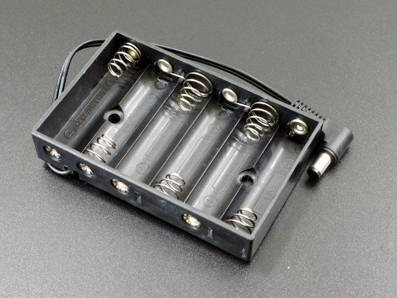 Battery Holder 6 x AA with Right Angle DC Plug