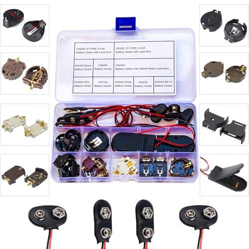 Battery Holders CR2032 CR2450 CR1220 Button Coin Cell Battery Holder with Wires On Off Switch