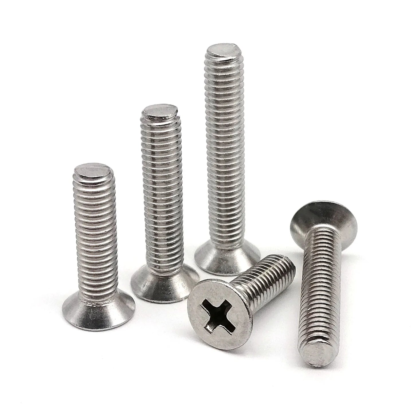 Close_Up_304_Stainless_Steel_Phillips_Flat_Countersunk_Head_Screw_GB819_Detail