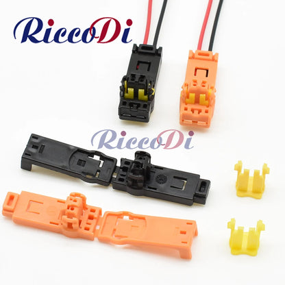 Front view of 2 pin automotive waterproof connector for stable electrical connection