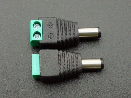 DC Power Plug Adapter Male (5-Pack)