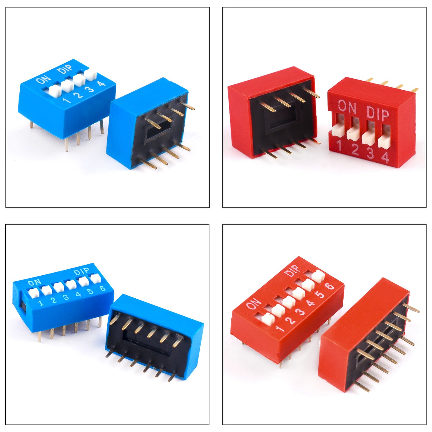 Organized layout of all DIP switches included in the assorted kit