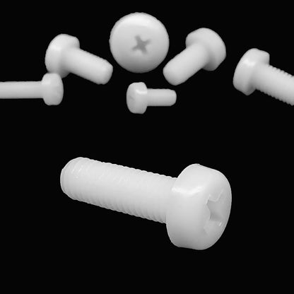 Dia_2-10mm_M2-M4_white_nylon_plastic_cross_Phillips_pan_round_head_screw
