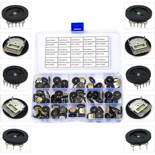 Dial Wheel Potentiometer PCB Mount Assortment Kit