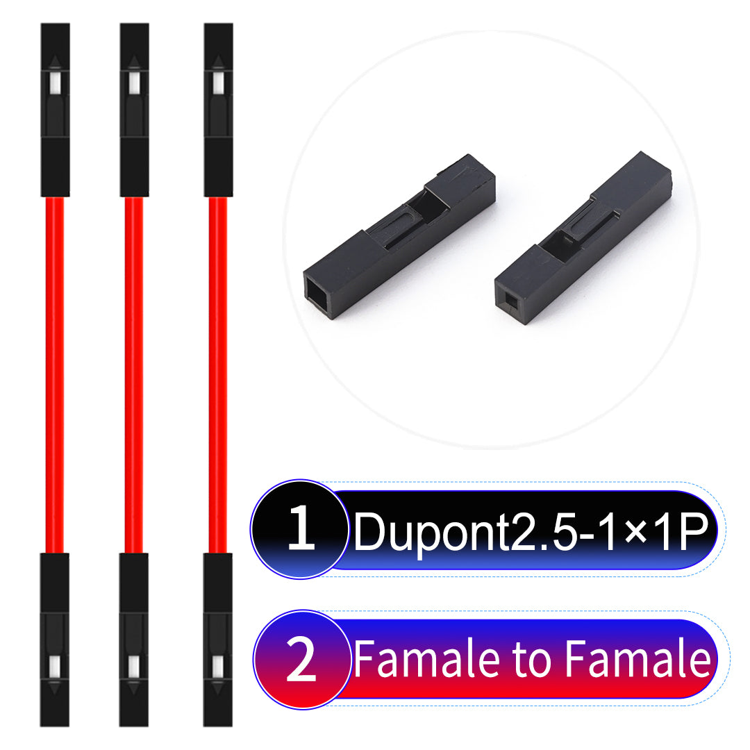 Dupont_2.54mm_1Pin_Red_Female_to_Female_Wire
