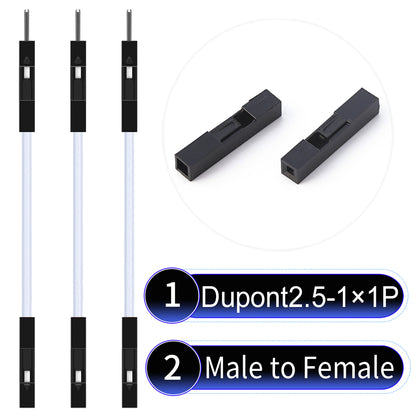 Dupont_2.54mm_1Pin_White_Female_to_Male_Wire