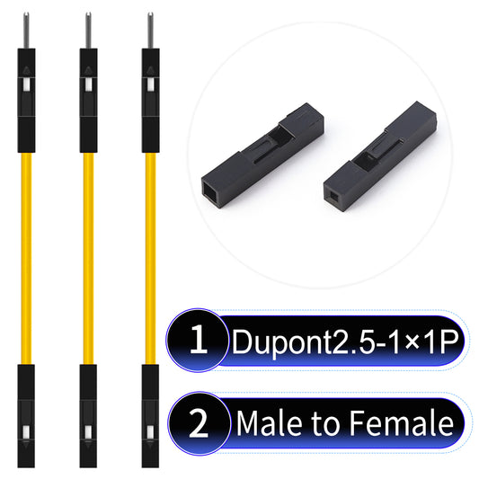 Dupont_2.54mm_1Pin_Yellow_Female_to_Male_Wire