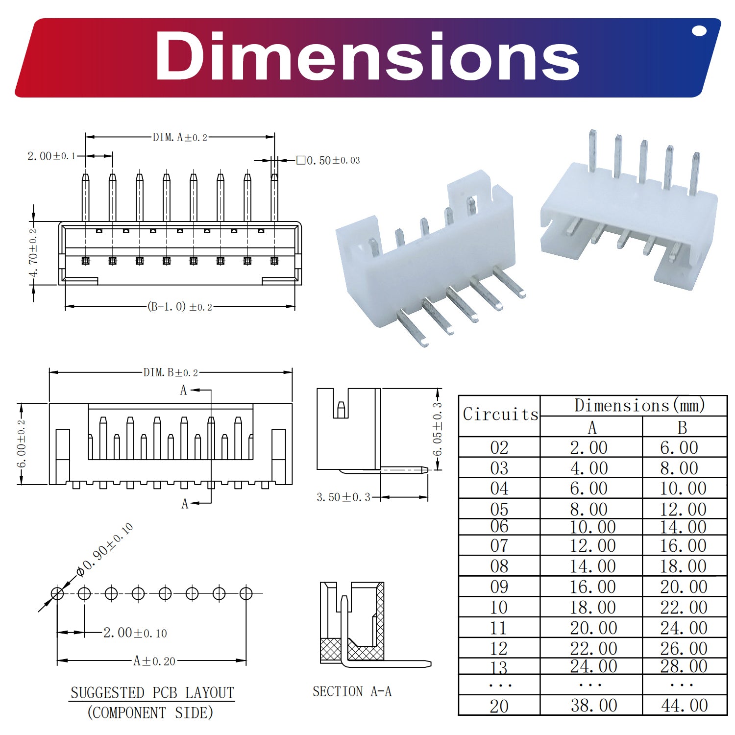 Durable_JST_PH2.0mm_DIP_Right_Angle_Type_Connectors