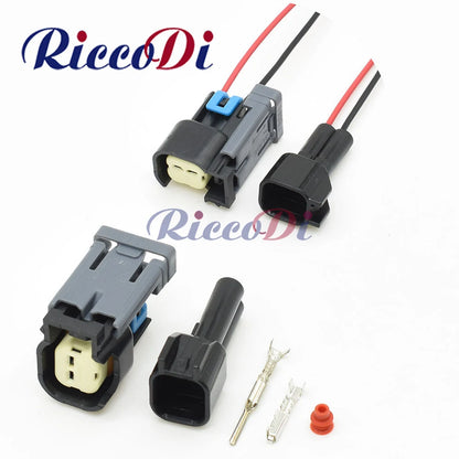 2 pin female automotive connector for EFI engine injector wiring in Buick EV6