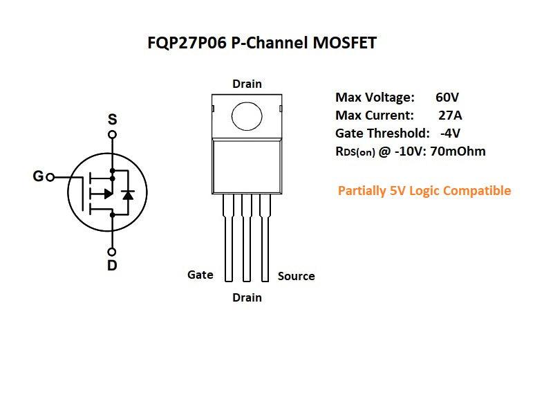 Power MOSFET P-Ch 60V/27A FQP27P06