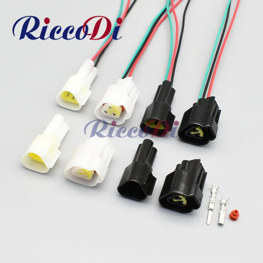Furukawa 3-Pin waterproof male and female wire connector FW-C-3M-B FW-C-3F-B full view for automotive electrical systems