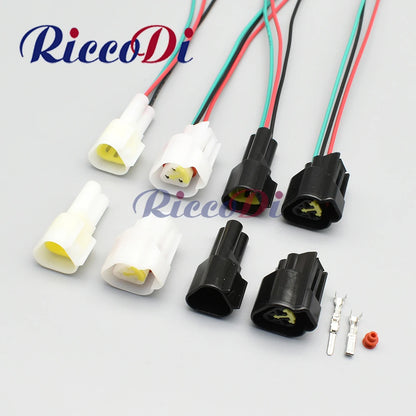 Furukawa 3-Pin waterproof male and female wire connector FW-C-3M-B FW-C-3F-B full view for automotive electrical systems