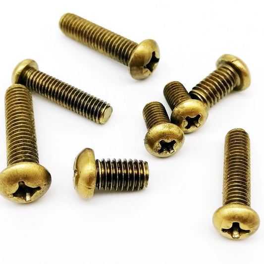 GB818_Pure_Copper_Brass_Phillips_Round_Pan_Head_Screw_Side_Angle_4_30mm